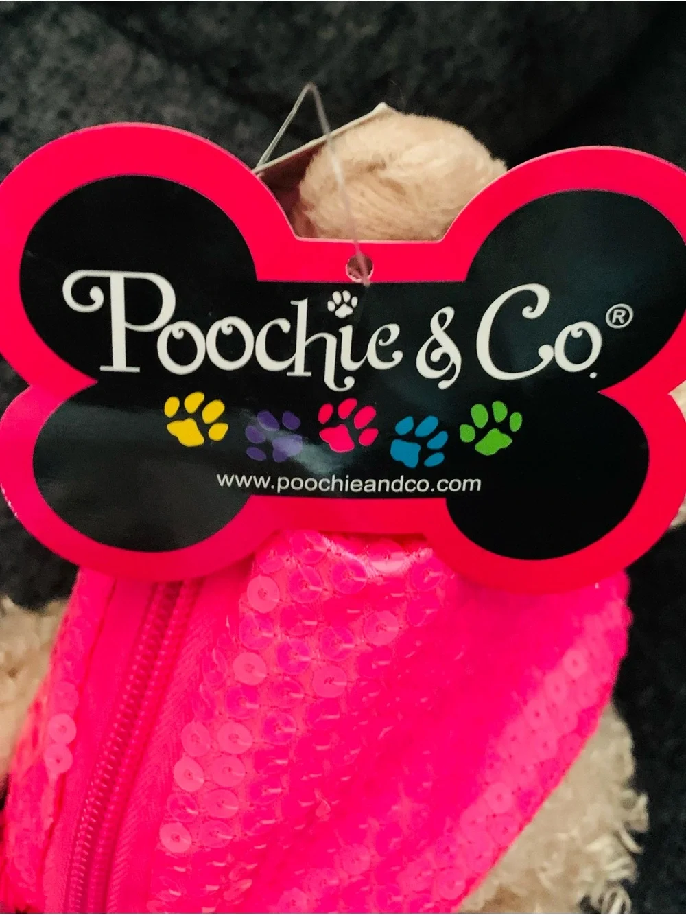 Poochie & Co Pink Sequined Plush Purse Dog Handbag New With Tags Girls Purse NWT